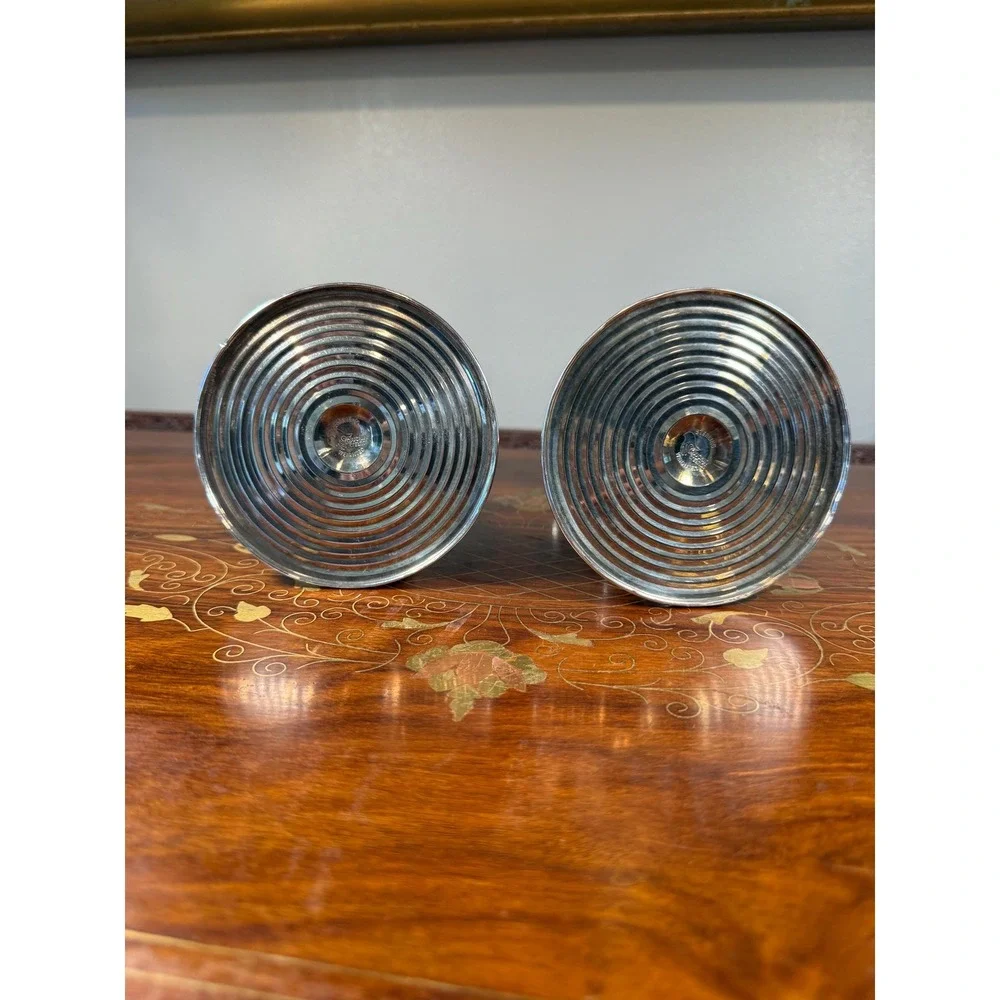Vintage Sterling Silver Weighted Candlestick Pair • Duchin Creation 5.5